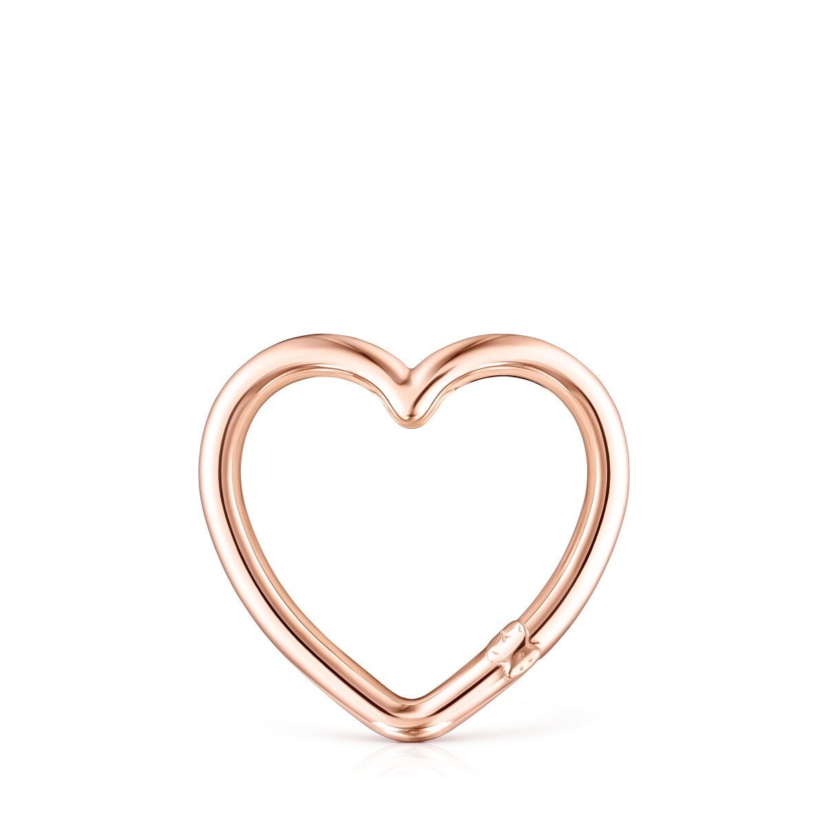 Tous - Argola Grande Hold Coração Em Prata Vermeil Rosa - Pink