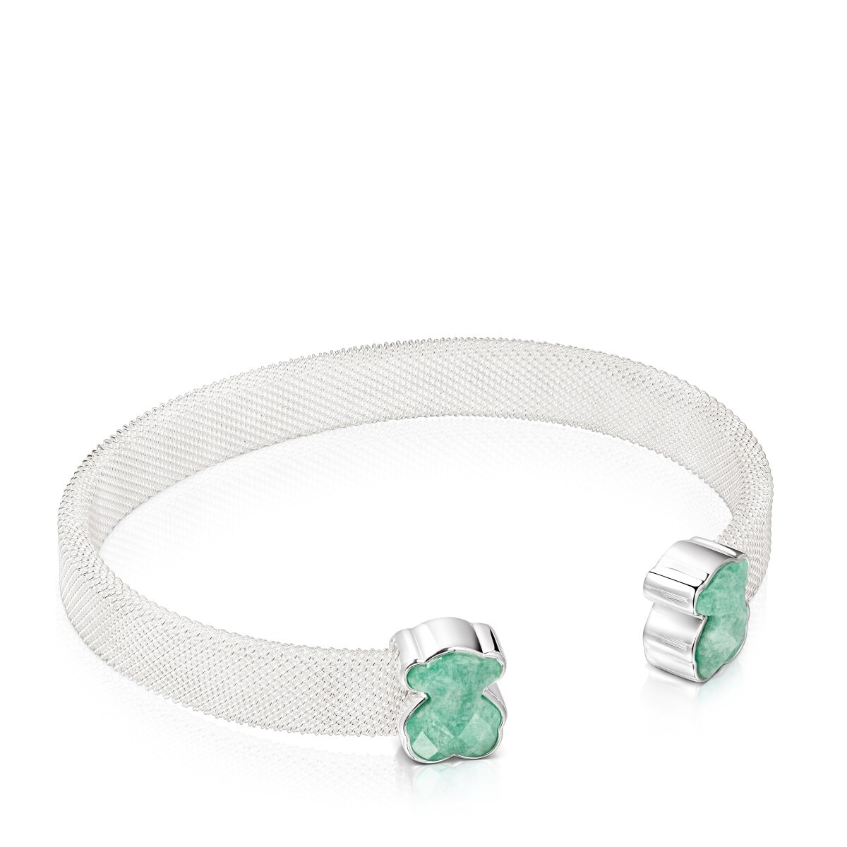 Tous - Pulseira Mesh Color Em Prata E Amazonite - Silver