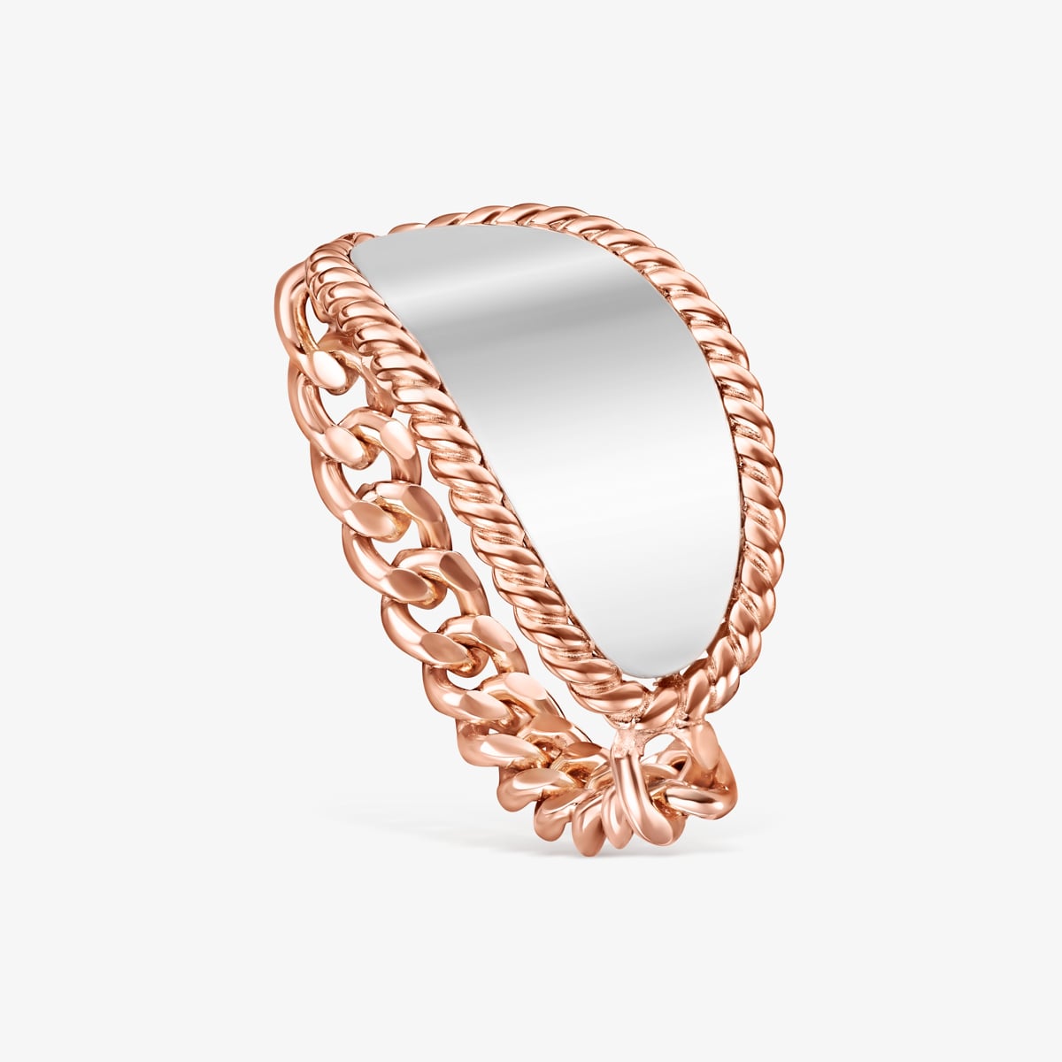 Tous - Anel Minne Em Prata Vermeil Rosa E Prata Tamanho 14
