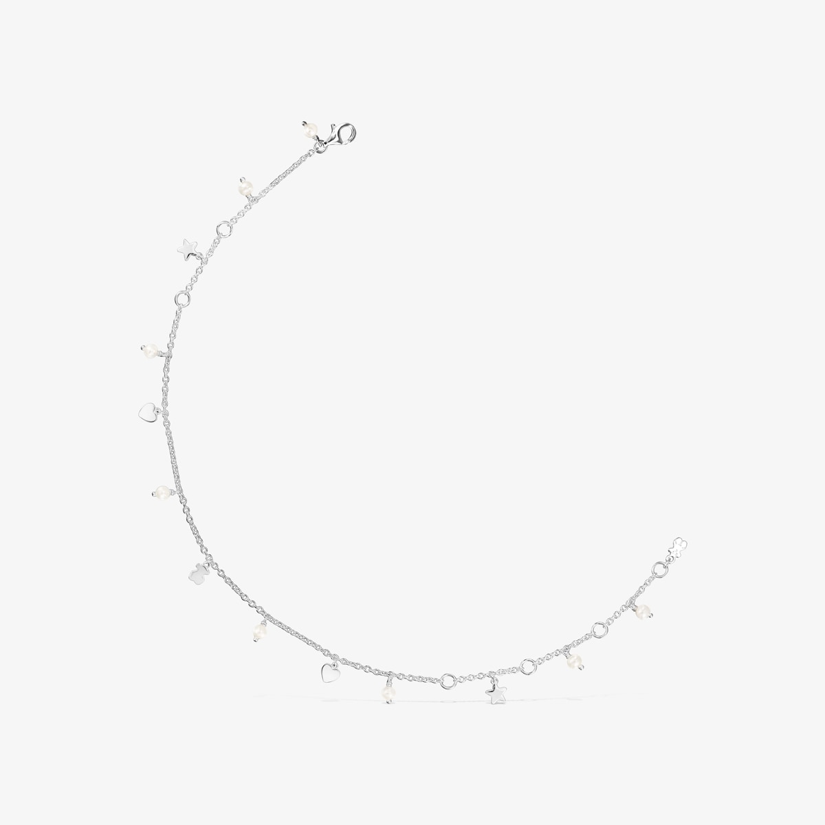 Tous - Pulseira De Pé Cool Joy Em Prata E Pérolas - White