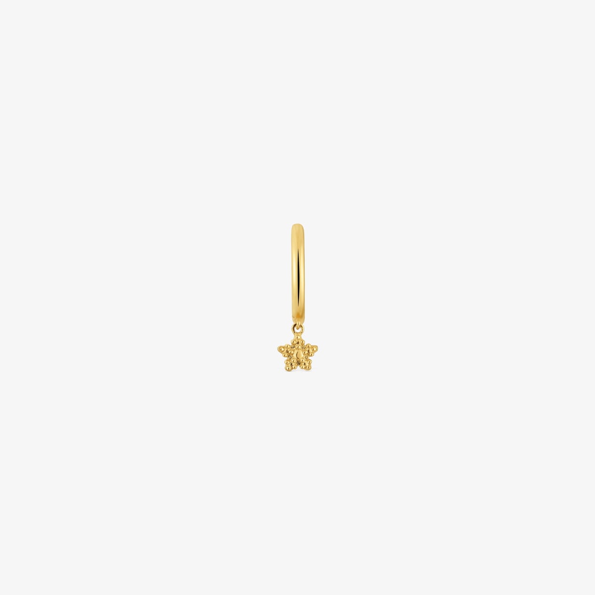 Tous - Brinco De Argola Individual Curto Banhados A Ouro De 18 K Sobre Prata E Motivo Estrela Tous Grain - Golden