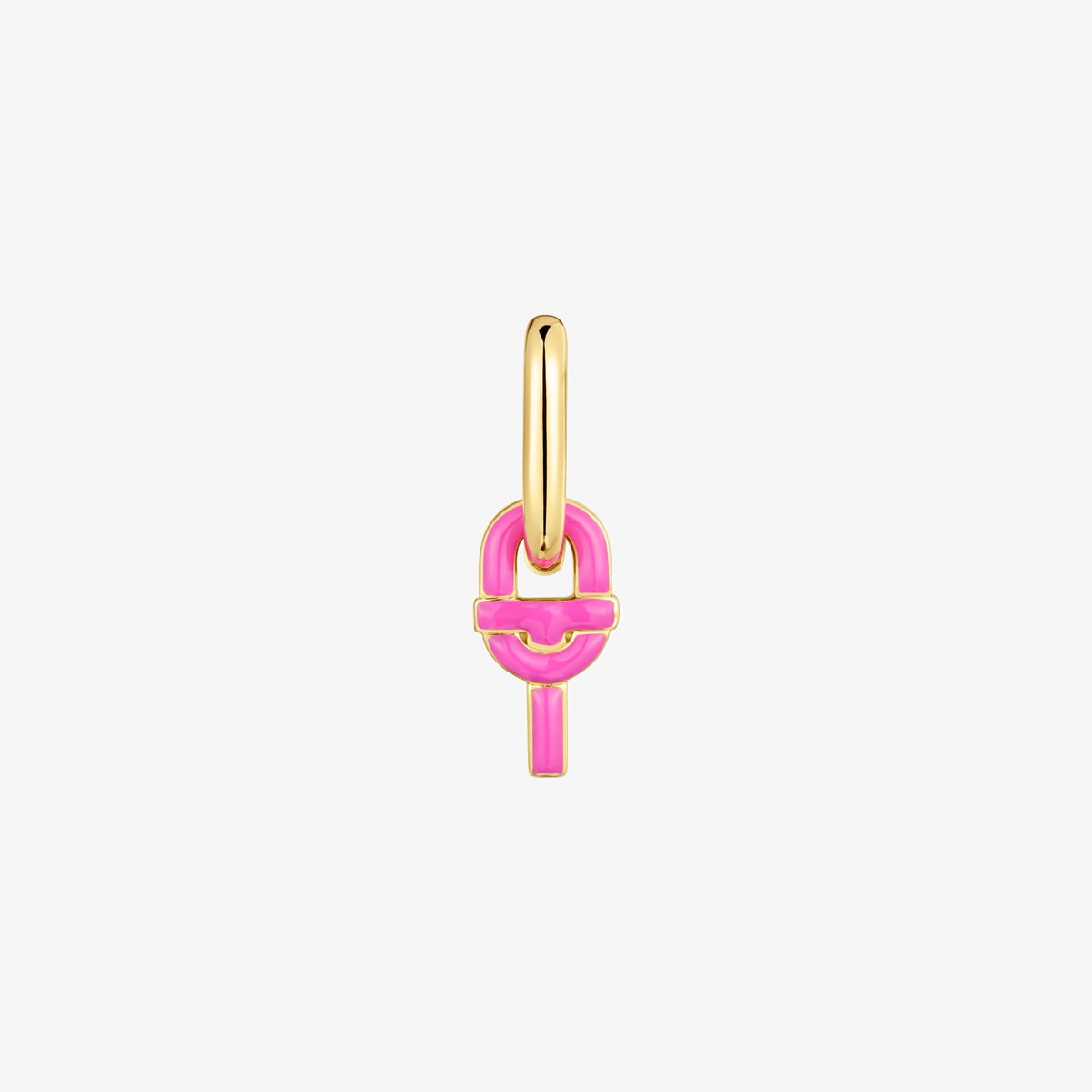 Tous - Brinco Solto De Argola Banhados A Ouro De 18 K Sobre Prata E Motivo Pingente Cor Fúcsia Tous Manifesto - Pink