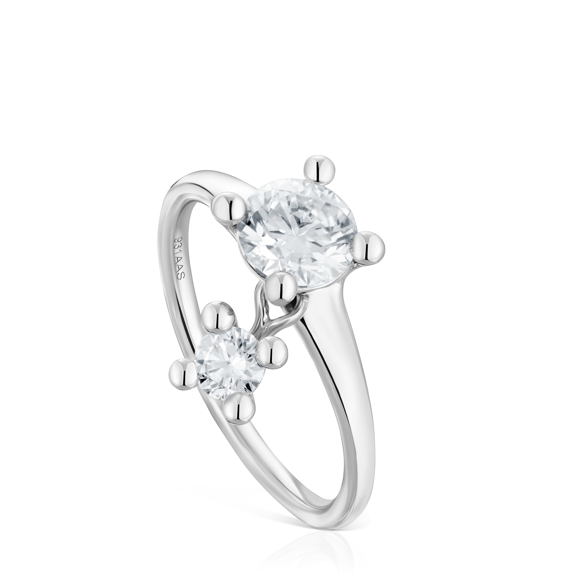 Tous - Platinový Solitérní Prsten A Přívěsek S Motivem S Laboratorně Vytvořenými Diamanty O Hmotnosti 0,98 Karátu Tous Shine Lgd -