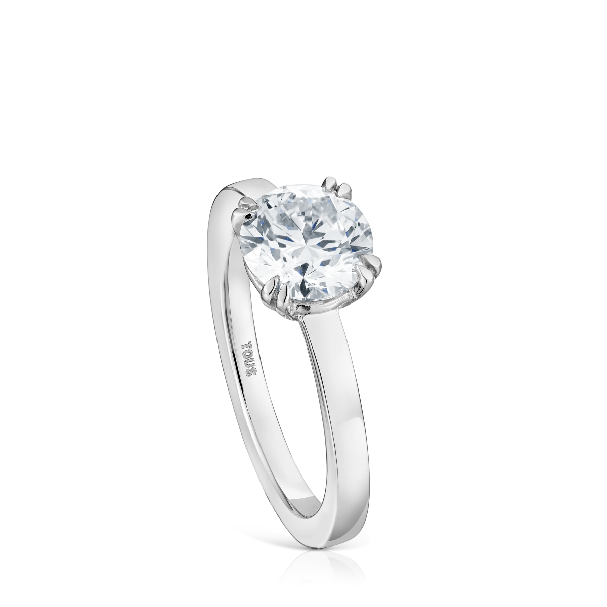 Tous - Platinový Solitérní Prsten S Laboratorně Vytvořeným Diamantem O Hmotnosti 1,50 Karátu Tous Essentials Lgd Velikost 23