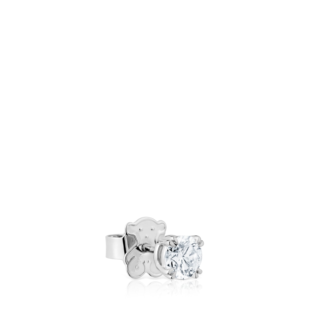 Tous - Einzelohrring Tous Essentials Lgd Aus Platin Mit 1,00 Ct Labordiamant - Transparent