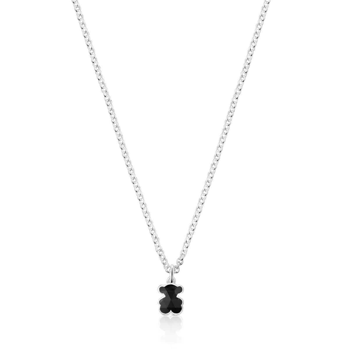 Tous - Colar Curto Em Prata E Motivo Urso Em Ónix Tous Icon Color - Black
