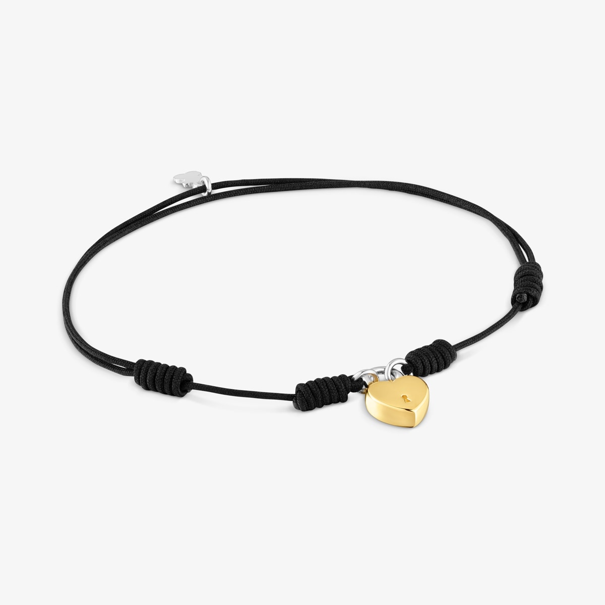 Bransoletka Z Czarnego Nylonu Z Dwukolorowym Motywem Serca/Kłódki Tous Unlock - Tous Rozmiar U
