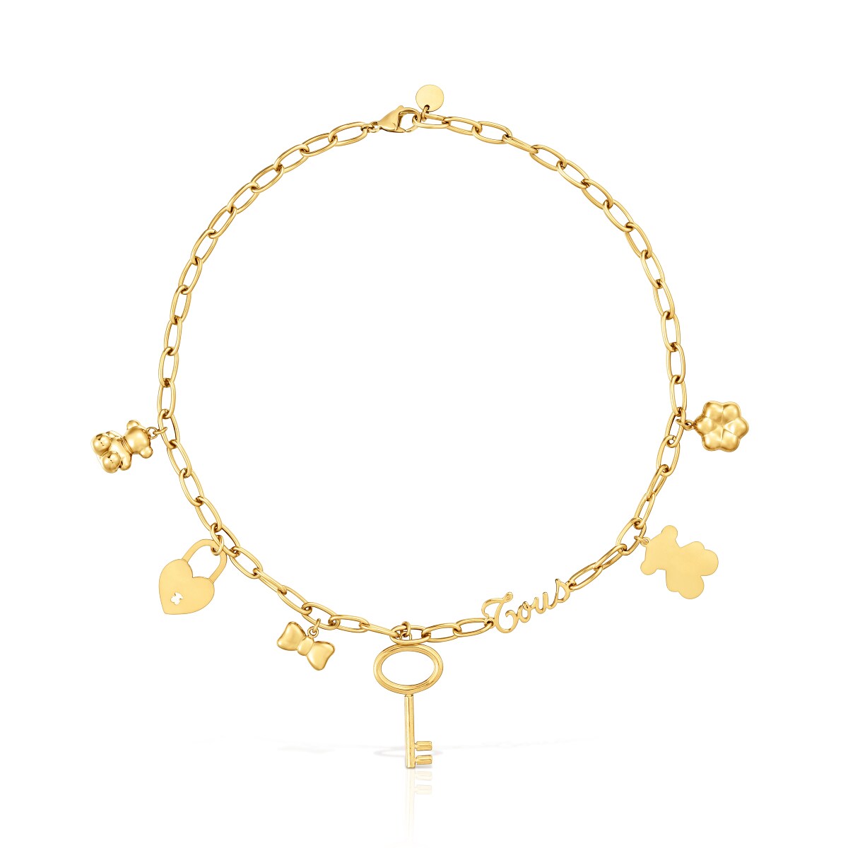 Tous - Colar Em Aço Dourado E Motivos Pingentes Tous Charming - Golden