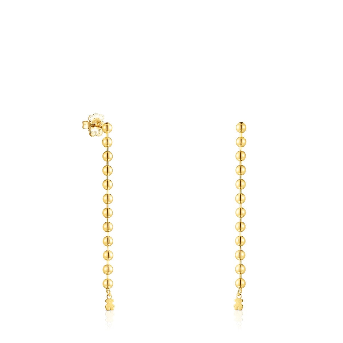 Tous - Brincos Compridos Gloss Em Prata Vermeil - Golden