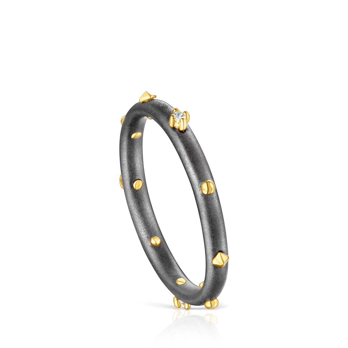 Tous - Anel Aro Magic Nature Em Prata Dark Silver E Diamantes Tamanho 20