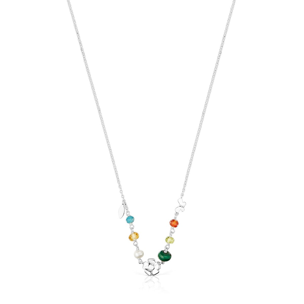 Tous - Colar Fragile Nature Em Prata E Pedras Preciosas - Silver