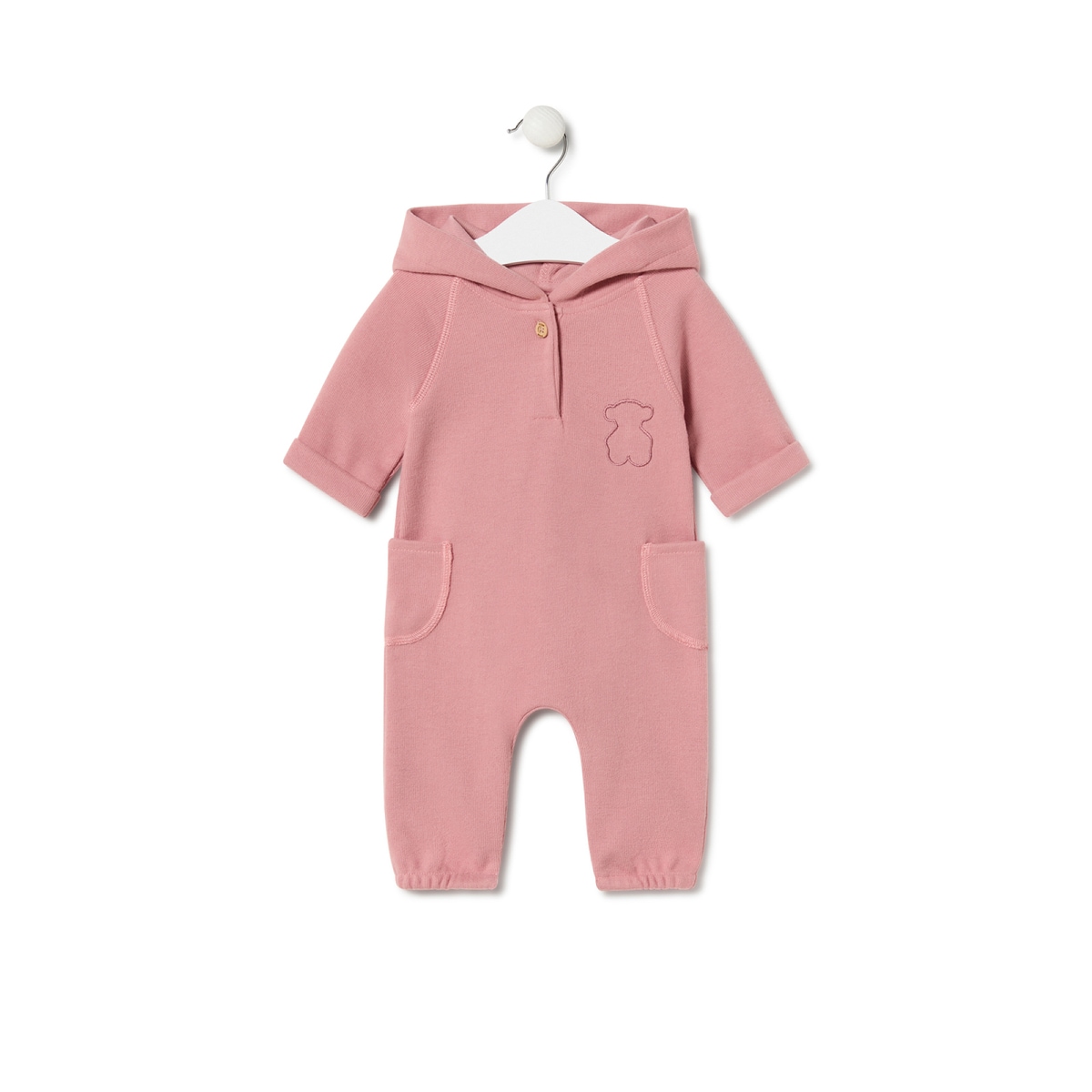 Tous - Baby Jumpsuit With Hood In Icon Pink -