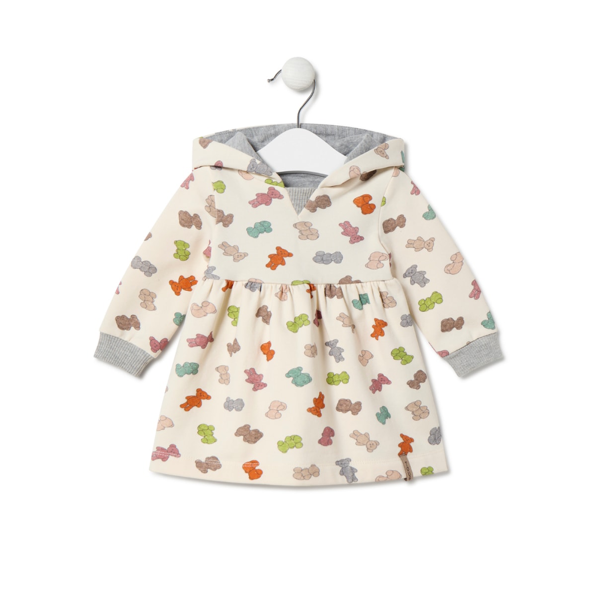 Tous - Vestido De Niña Con Capucha Grey Crudo -