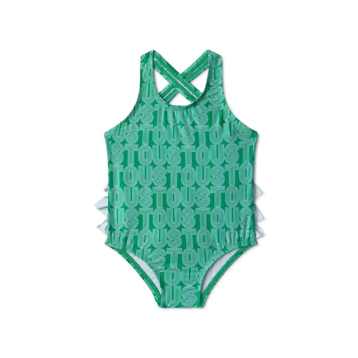 Tous - Fato De Banho Integral De Menina Line Verde - Green