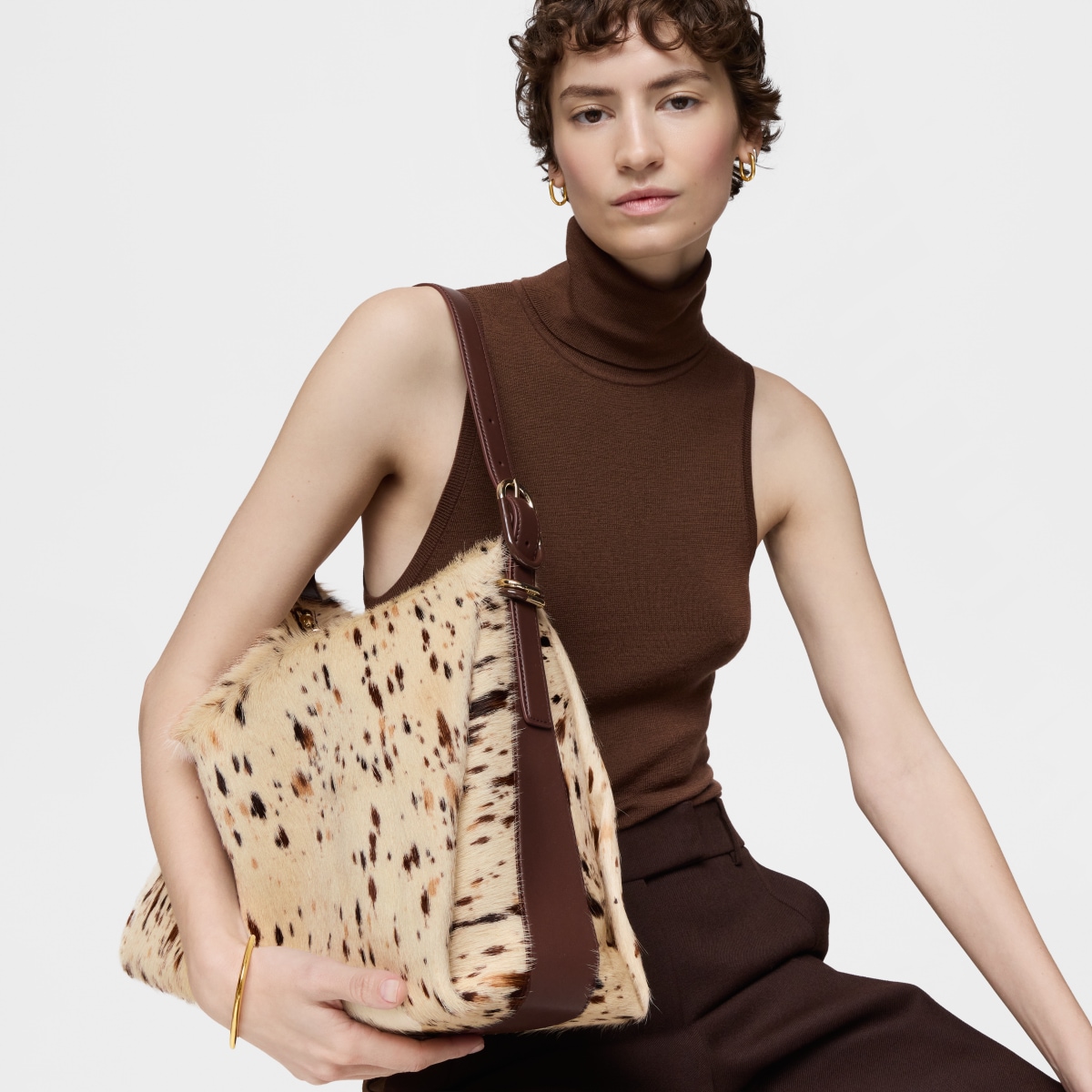 Tous - Mala De Ombro Na Cor Castanha Wild Fold - Brown