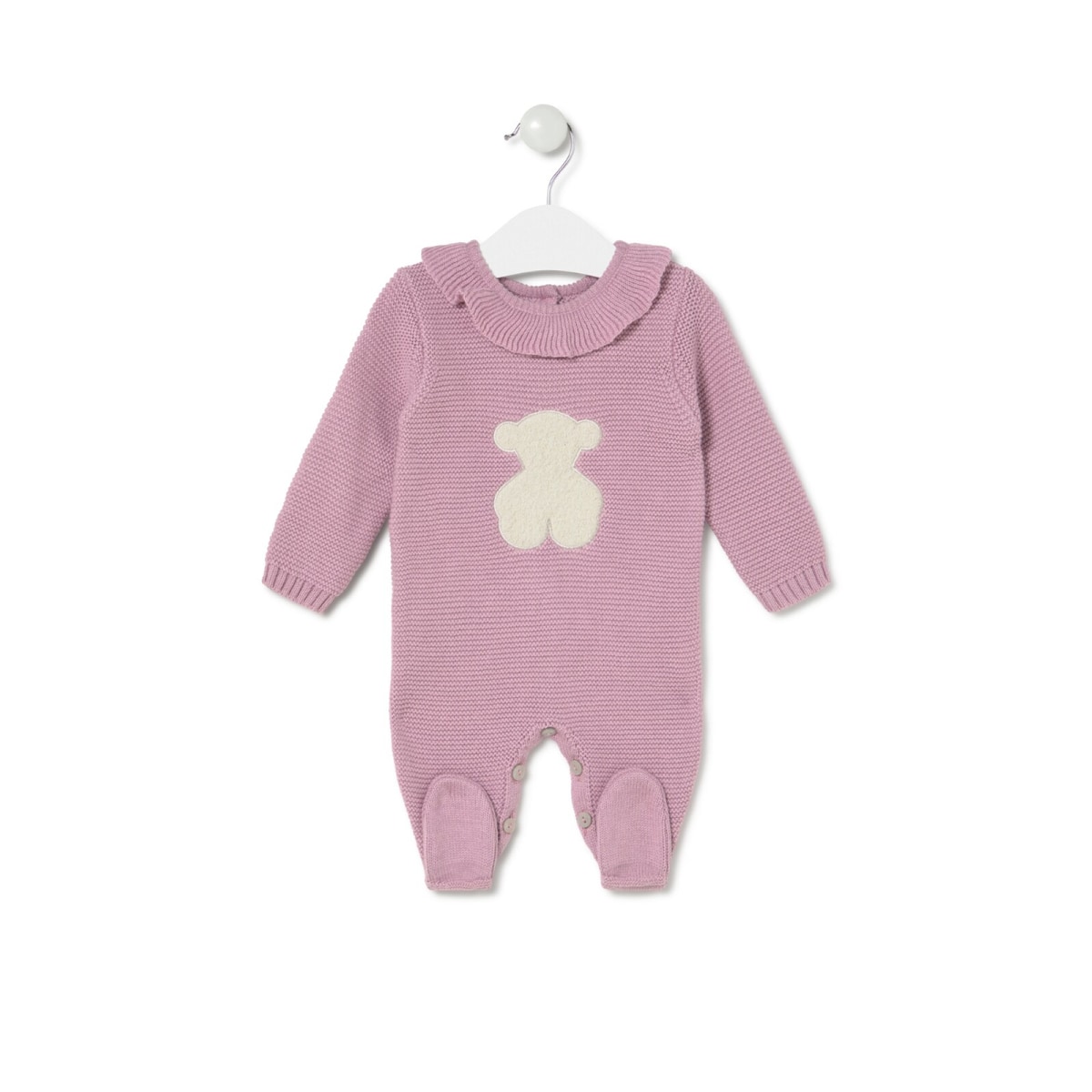 Baby Playsuit In Tricot Pink - Tous