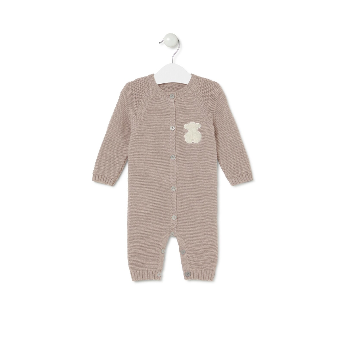 Baby Playsuit In Tricot Beige - Tous