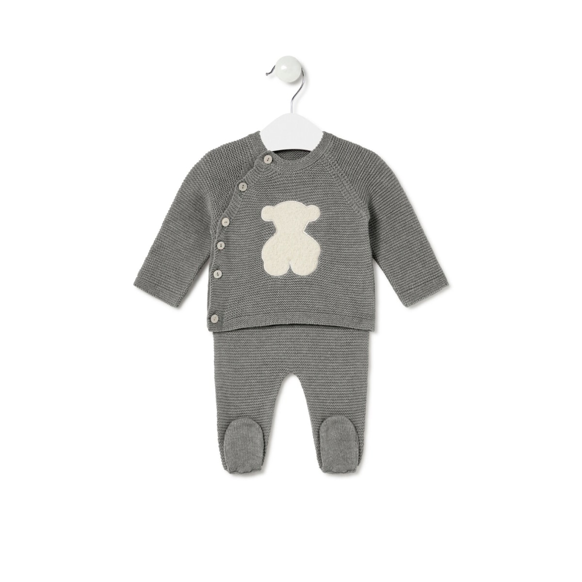 Newborn Baby Set In Tricot Grey - Tous