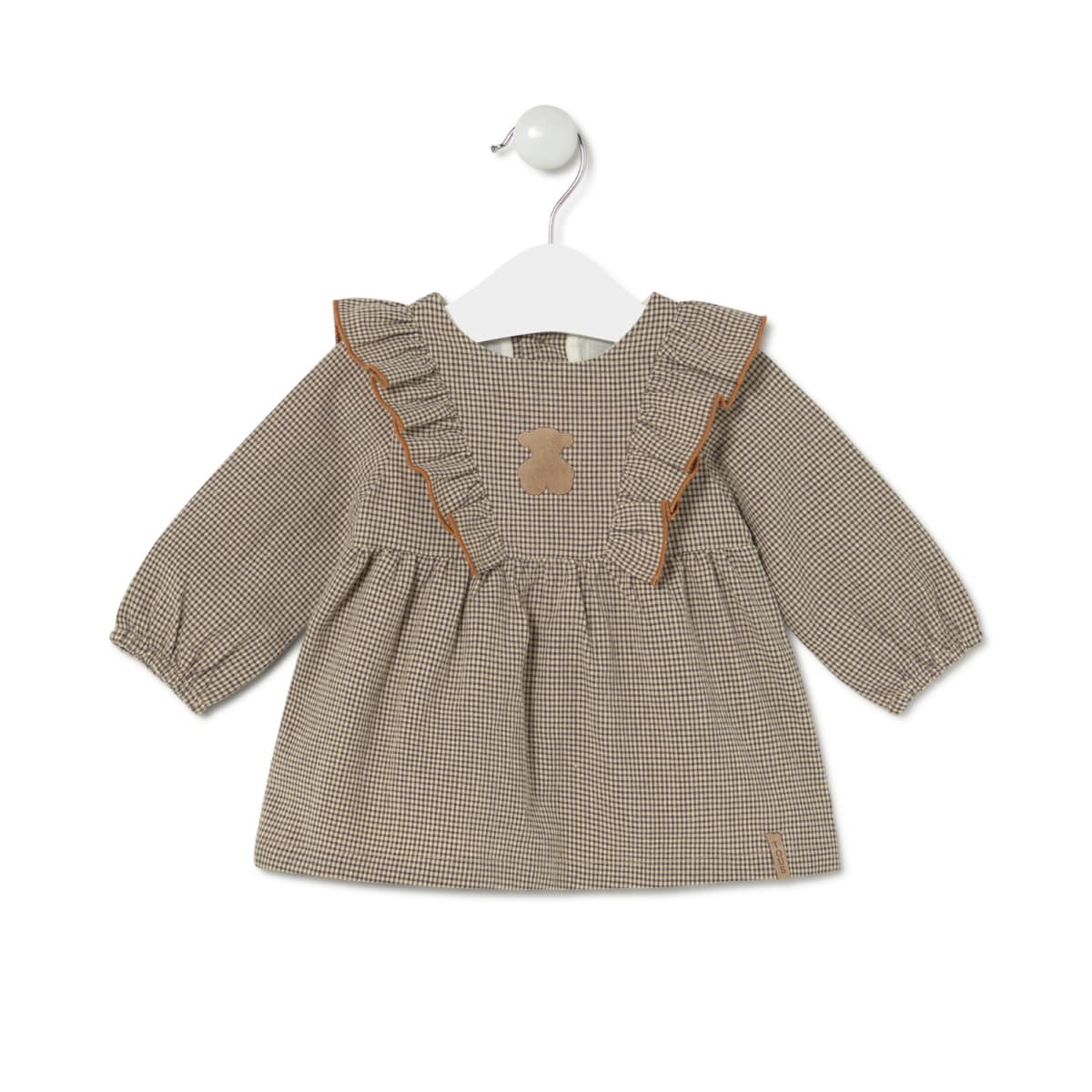 Tous - GirlS Gingham Dress In Brown Beige -