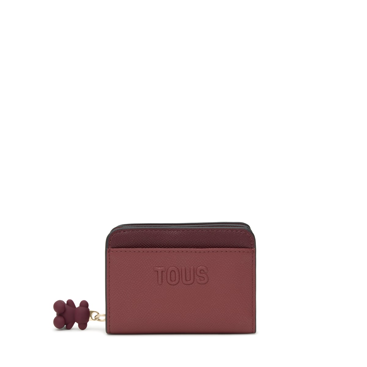Tous - Medium Burgundy Card Wallet Tous Doble Audree Saffiano -