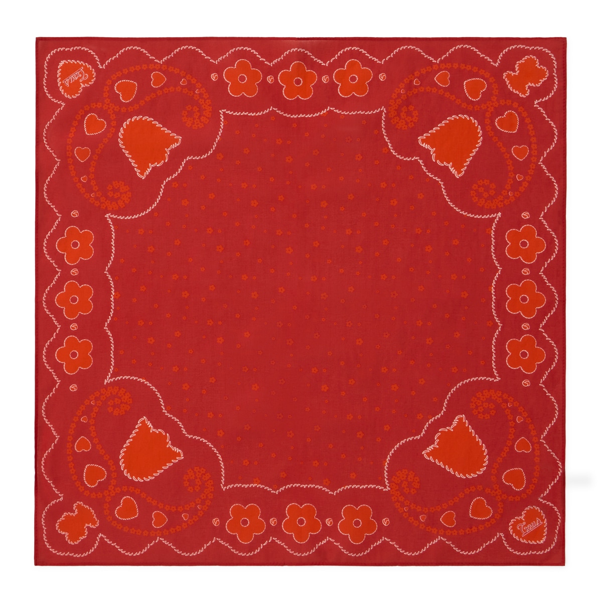 Tous - Čtvercový Červený Šátek Tous Motifs Paisley -