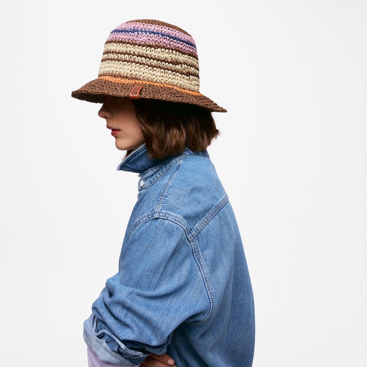 Brązowo-Wielokolorowy Kapelusz Tous Stripes Straw - Tous