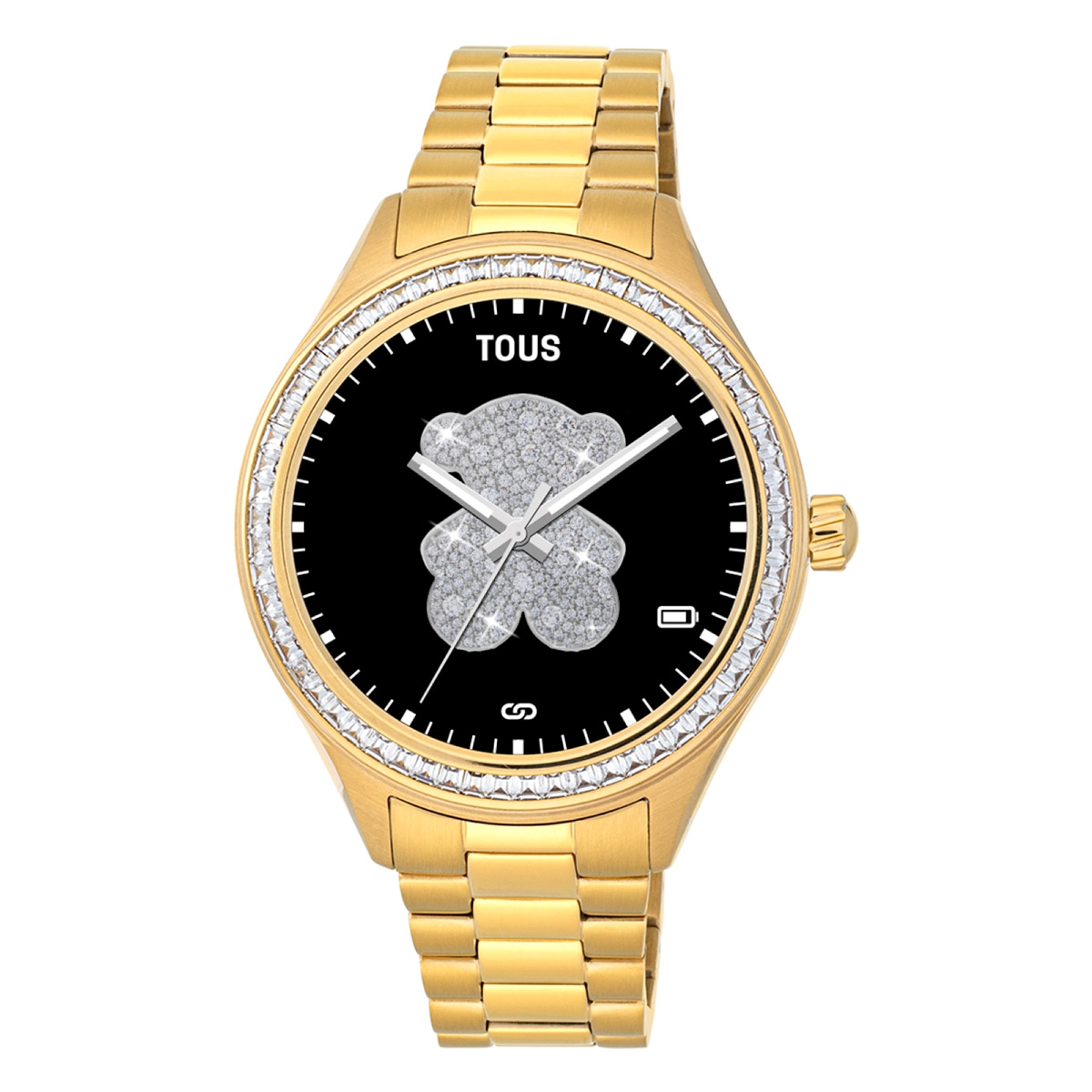Tous - Relógio Smartwatch T- Shine Connect Com Bracelete Em Aço Ip Dourado E Zircónias Brancas - Golden