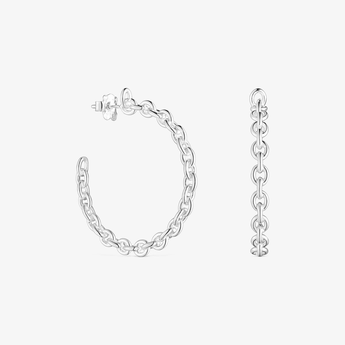 Tous - Brincos Argola Tous Calin Em Prata - Silver