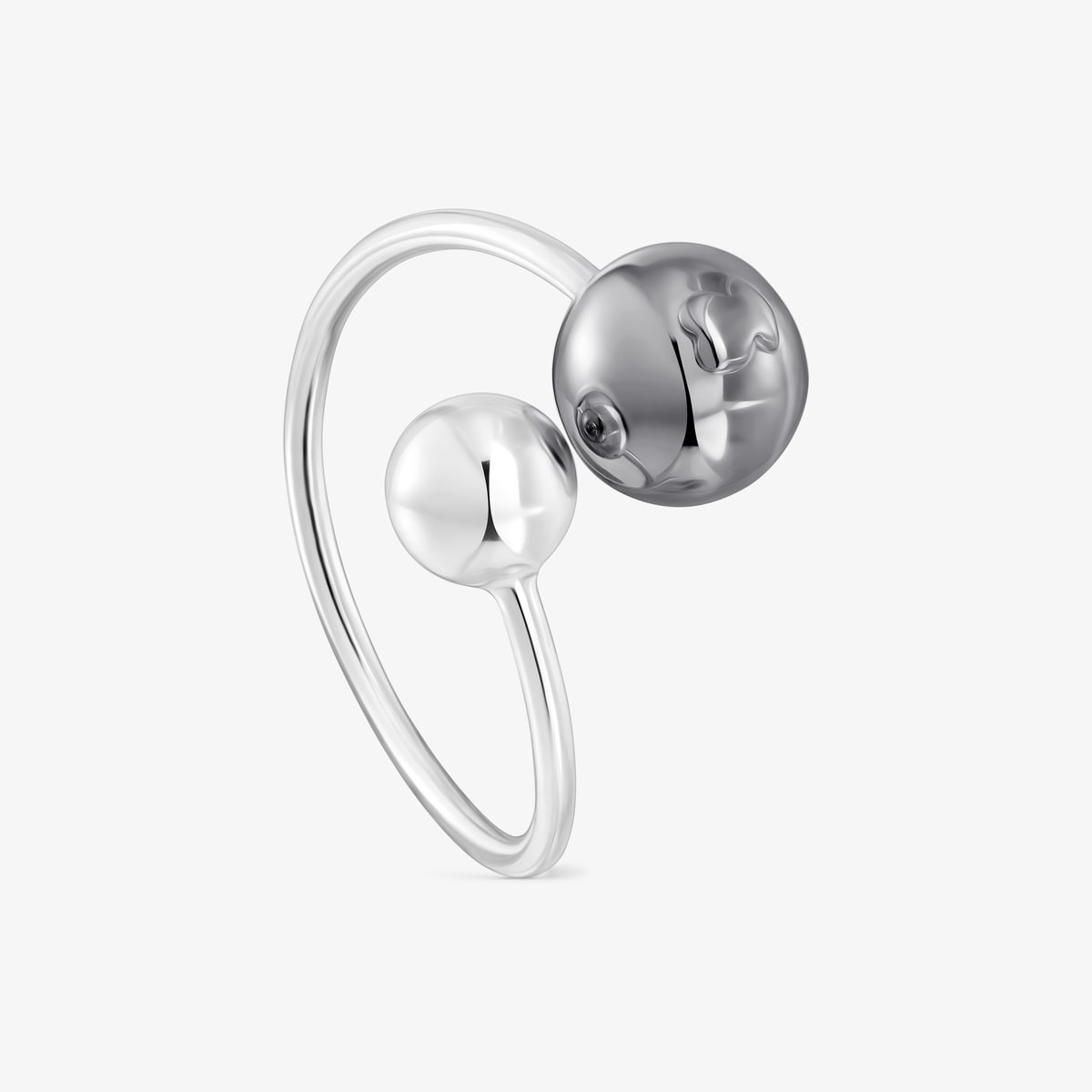 Tous - Anel Aberto Plump Em Prata E Prata Dark Silver Tamanho 11