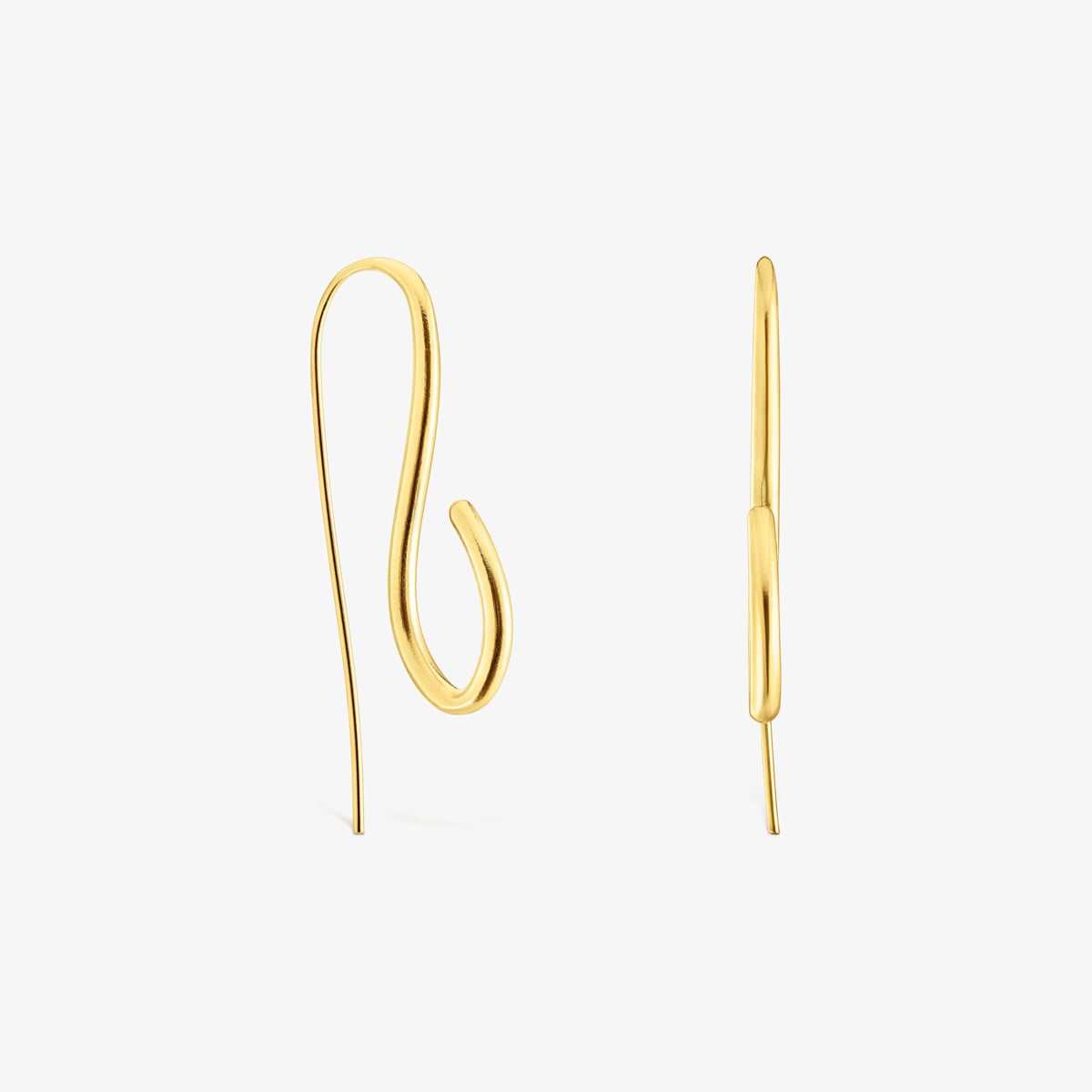 Tous - Brincos Compridos Bent Em Prata Vermeil - Golden