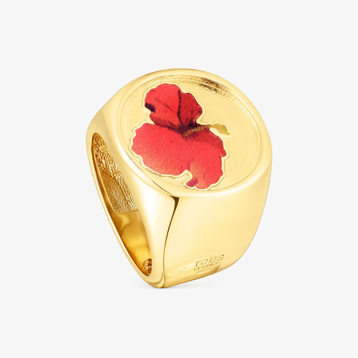 Tous - Silver Vermeil Maga Signet Ring With Flower - Golden
