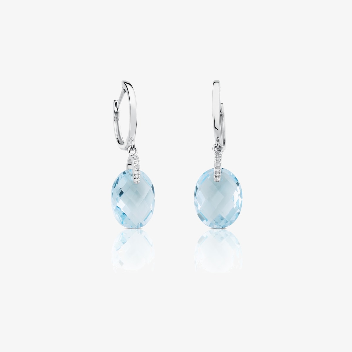 Tous - Brincos Color Kings Em Ouro Branco Com Diamantes E Topázio - Silver