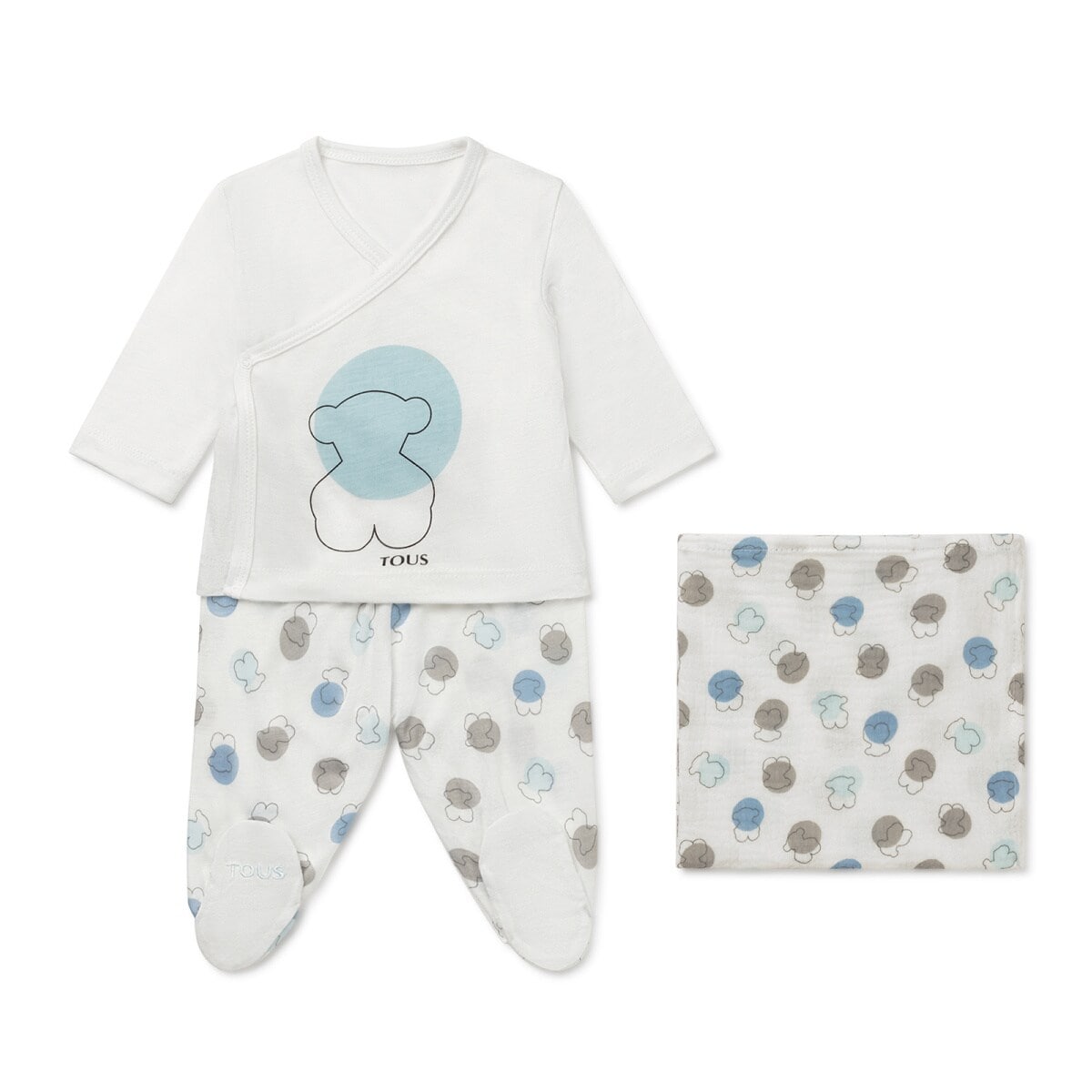 Tous - Conjunto De Bebé Bolinhas Azul Celeste - Light Blue