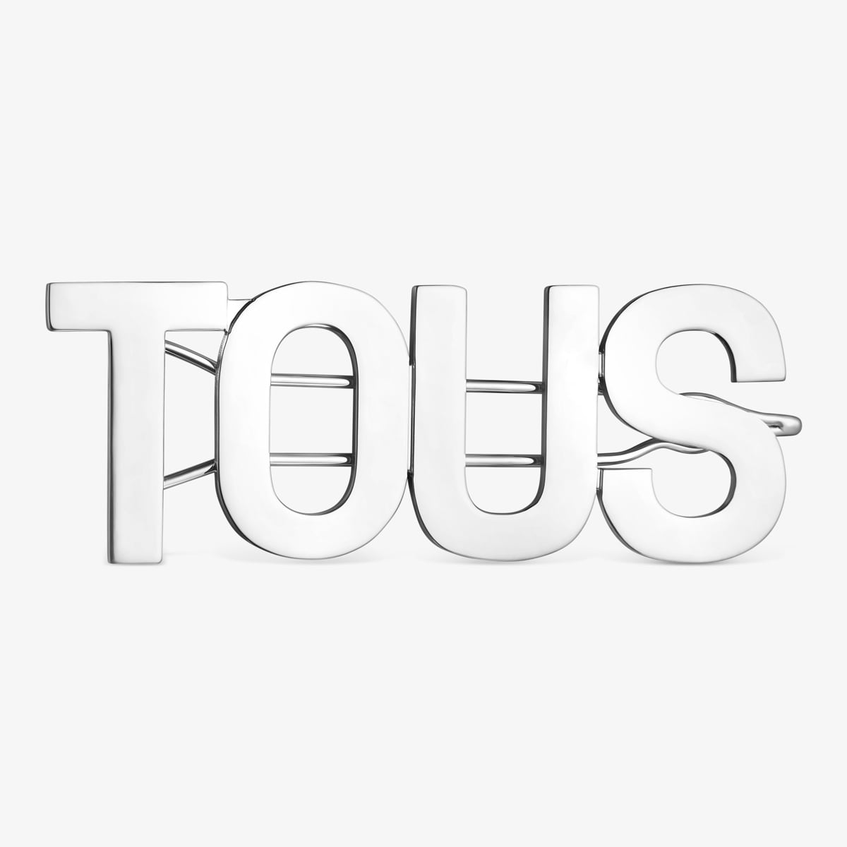 Tous - Gancho Grande Em Aço Logo - Silver