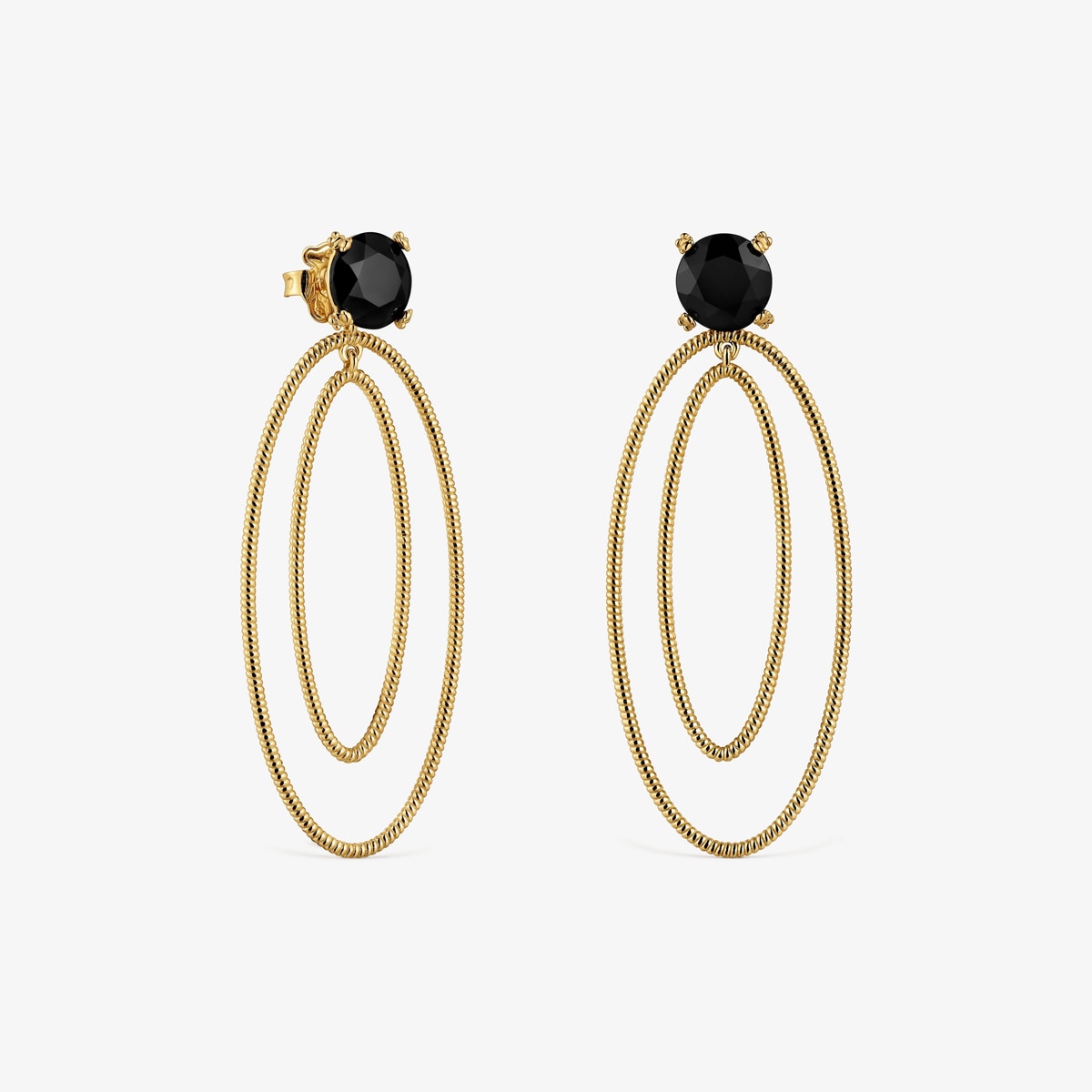 Tous - Hoop Earrings With 18K Gold Vermeil And Onyx Cachito Mío - Golden