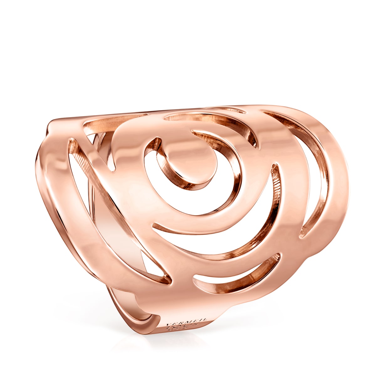 Tous - Anel Rosa De Abril Em Prata Vermeil Rosa Tamanho 8
