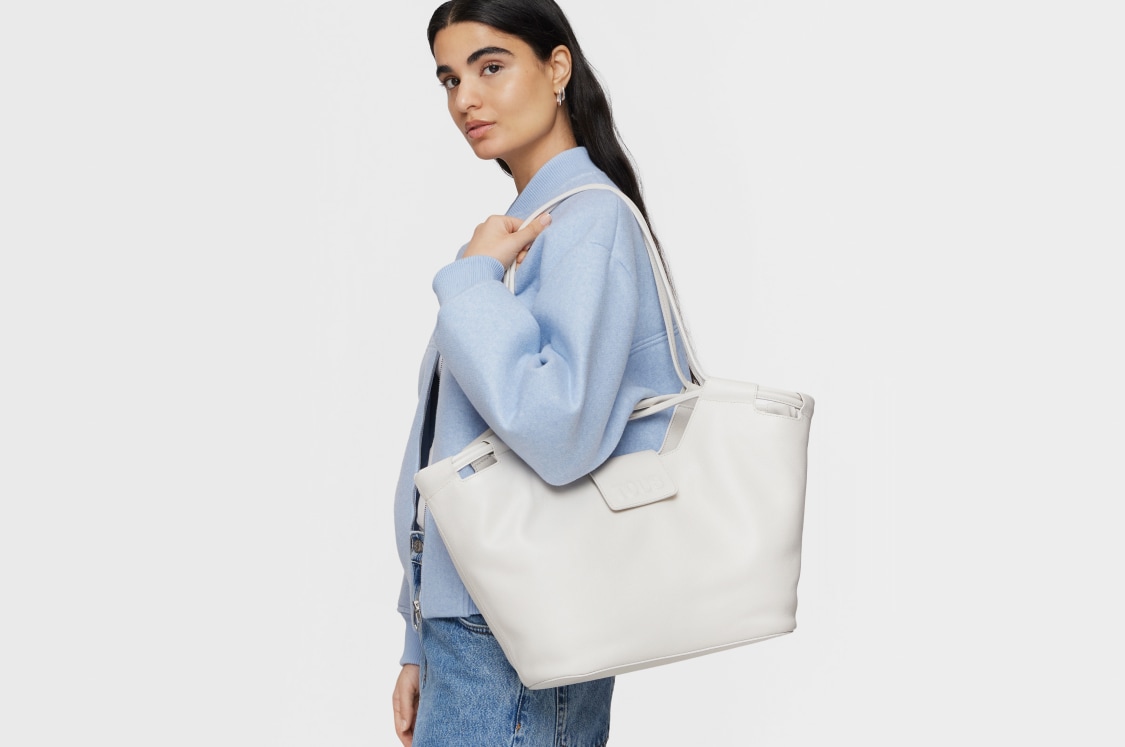 Large navy blue leather Tote bag TOUS Sun | TOUS