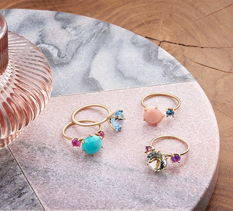 Ring in Gold with Amazonite and Ruby TOUS Mini Ivette | TOUS