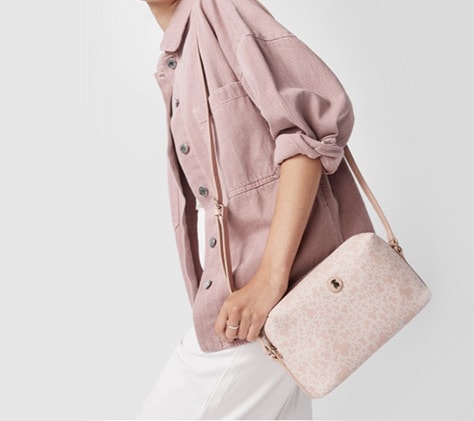 Foulard Kaos Mini Stripes em jacquard rosa | TOUS