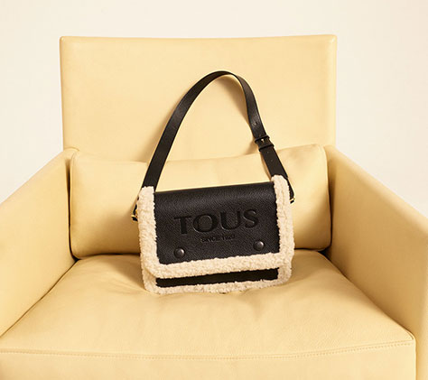 Medium beige and black Audree Kaos Mini Crossbody bag | TOUS