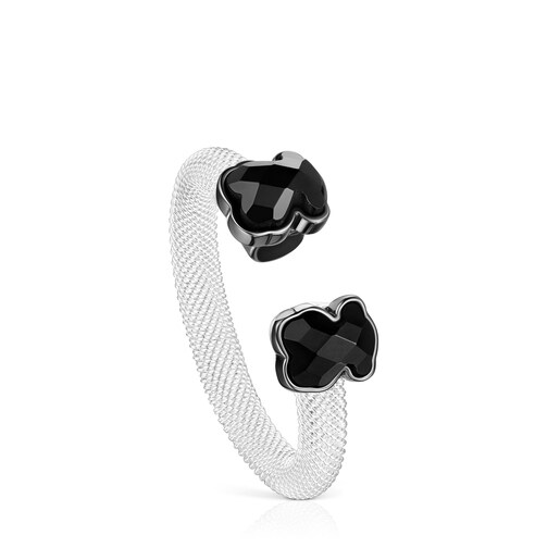 Mesh Color open Ring with Onyx â€“ Black Friday Collection