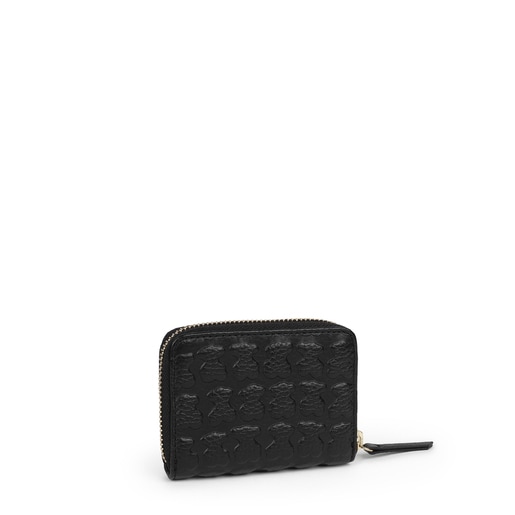 Medium Black Leather Sherton Change purse | TOUS