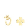 Silver vermeil Good Vibes Horseshoe and clover earrings