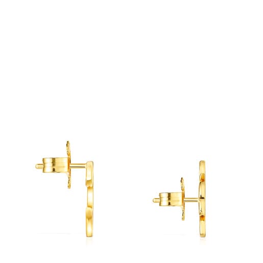 Silver vermeil Good Vibes Horseshoe and clover earrings | TOUS