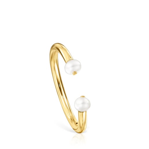 Ring Batala aus Vermeil-Gold mit Perle