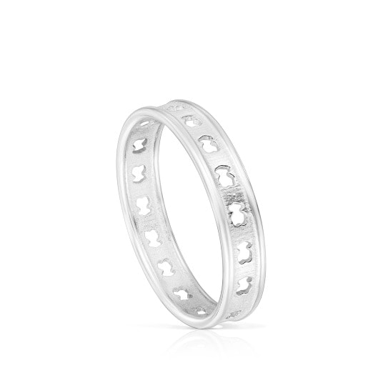 Ring Tous Bear Row Aus Silber Mit Bärensilhouetten