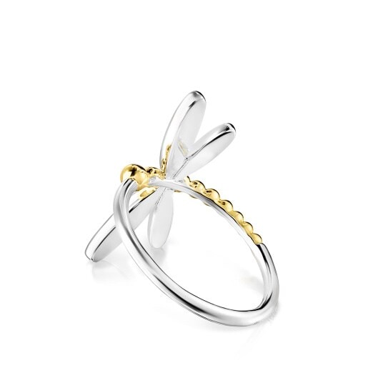 Silver and Silver Vermeil TOUS Real Mix Bera Ring Dragon-fly motif