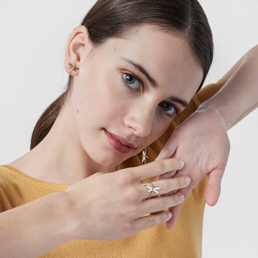 Anillo Real Mix Bera de Plata y Plata con baño de oro 18 kt sobre plata