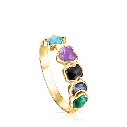 Ring Glory Aus Vermeil-Gold Mit Edelsteinen