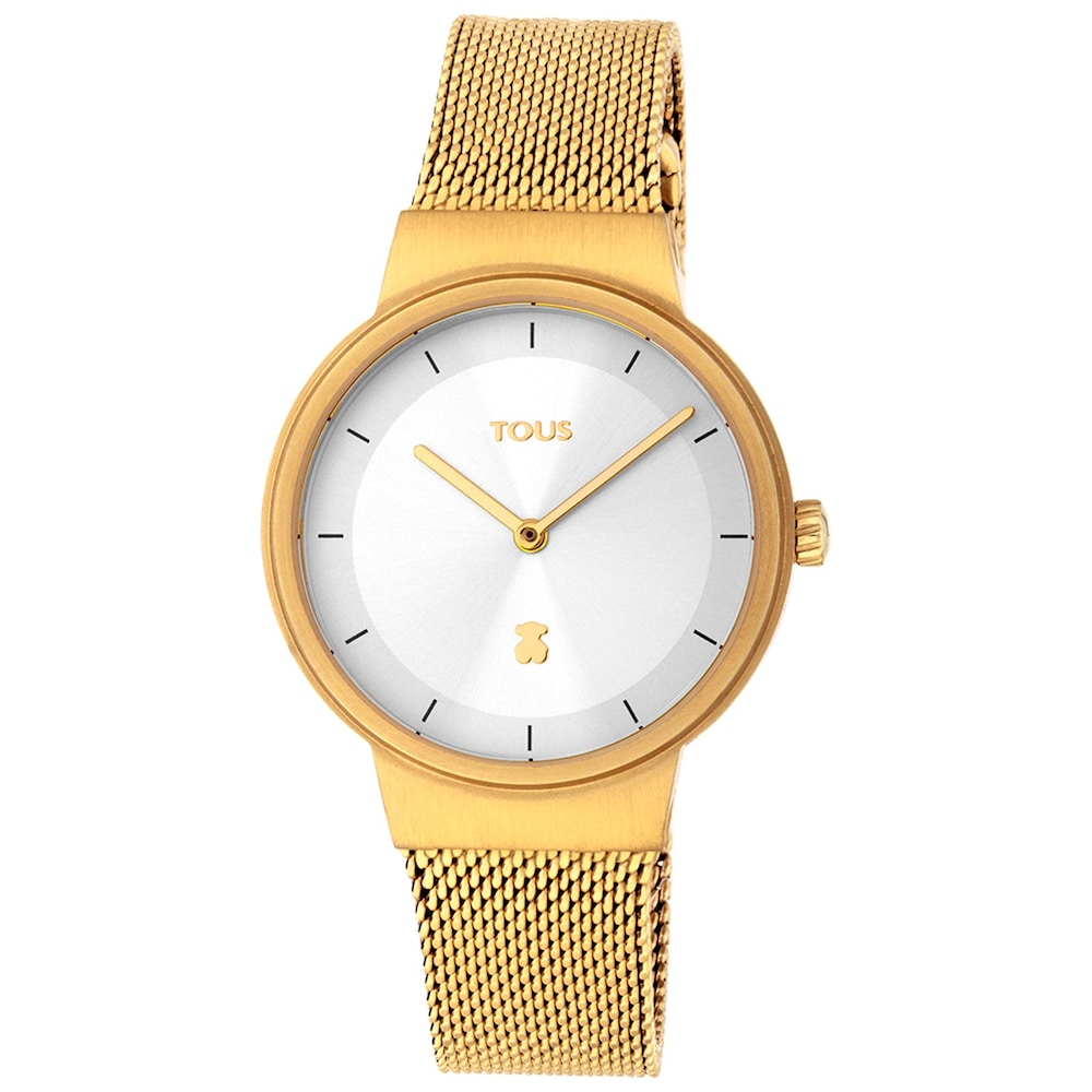 Gold-colored IP steel Rond Mesh Watch image number 0